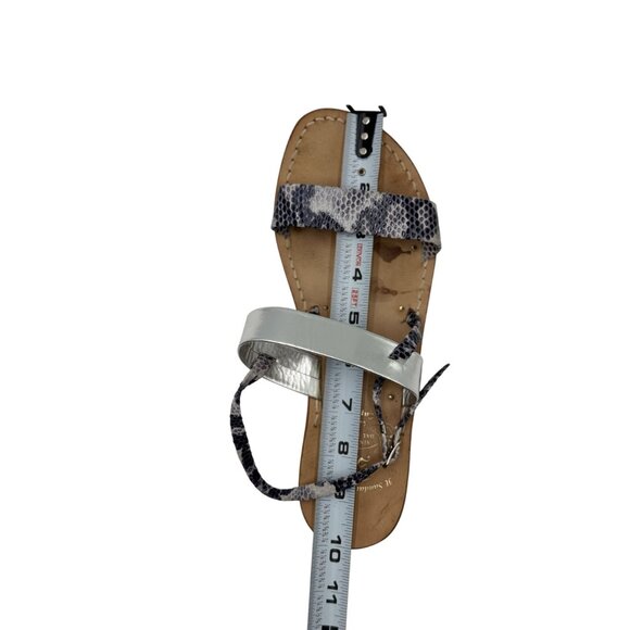 Made in Italy Il Sandalo Caprese 39 ,8 Snakeskin Silver Leather Handmade Sandals - Picture 12 of 13